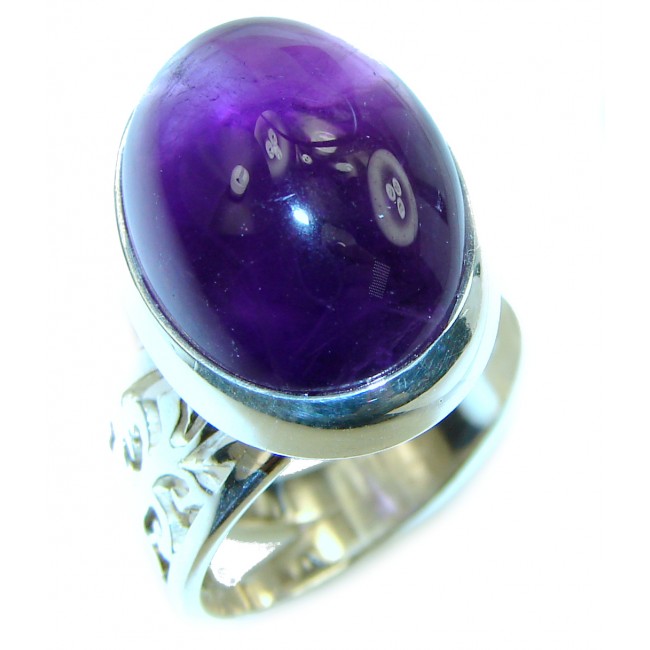 Vintage Beauty Amethyst .925 Sterling Silver handcrafted ring size 7 adjustable