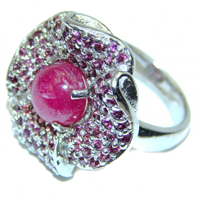 Huge Incredible authentic Ruby .925 Sterling Silver Ring size 7 3/4