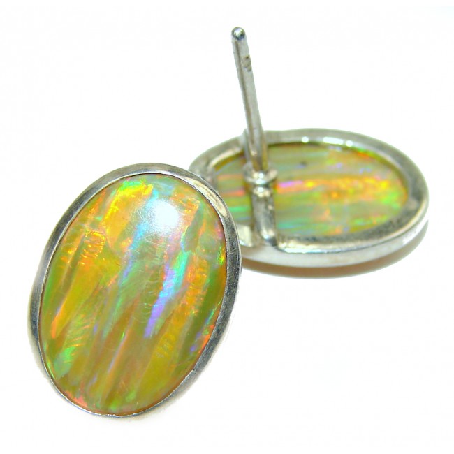 Sublime Golden Opal .925 Sterling Silver handmade earrings