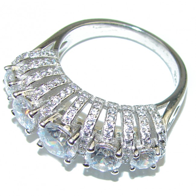 Truly Spectacular White Topaz .925 Sterling Silver ring size 8
