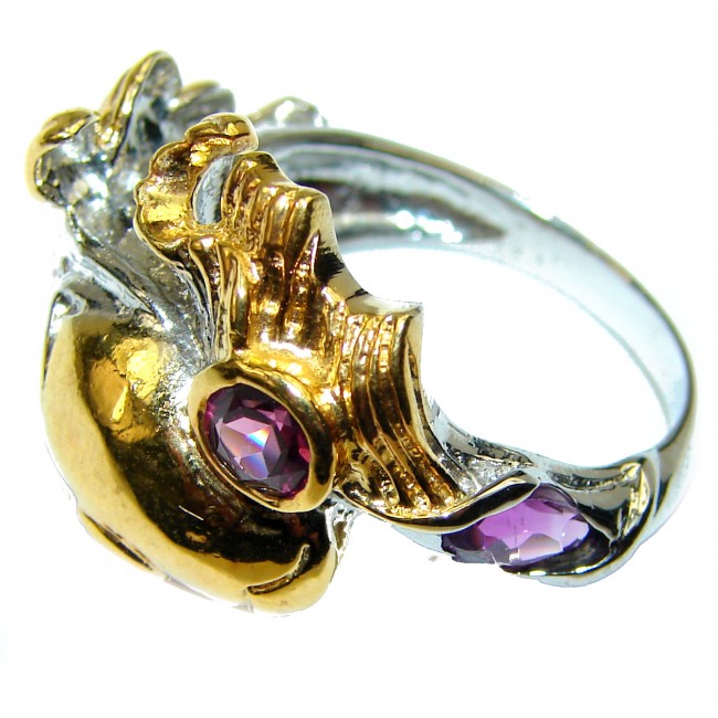 Exotic Fish 14K Gold over .925 Sterling Silver Ring s. 7 3/4