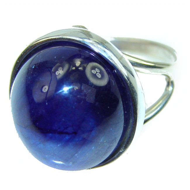 Blue Beauty 14.5 carat authentic Sapphire .925 Sterling Silver Ring size 9