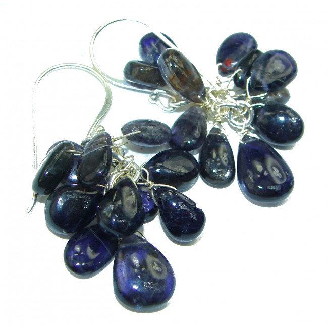 Rare blue–violet African Iolite .925 Sterling Silver earrings