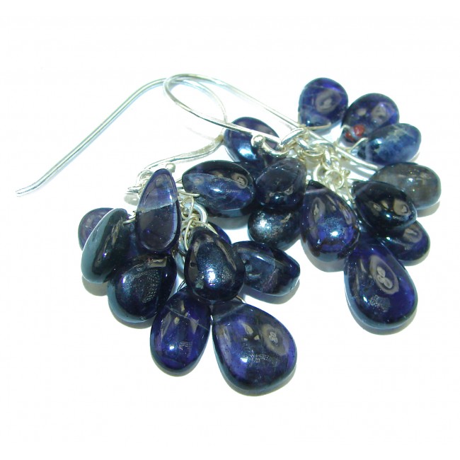 Rare blue–violet African Iolite .925 Sterling Silver earrings