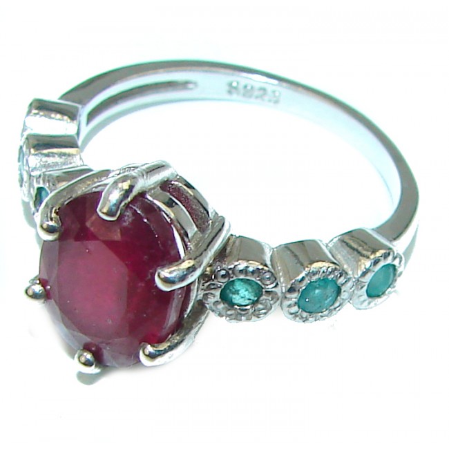 Great quality unique Ruby .925 Sterling Silver handcrafted Ring size 6
