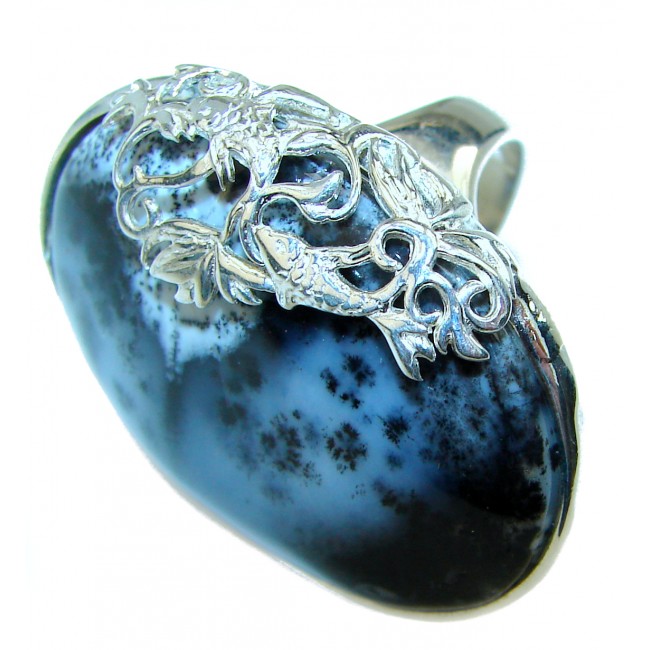 Top Quality Dendritic Agate .925 Sterling Silver handcrafted Ring s. 7