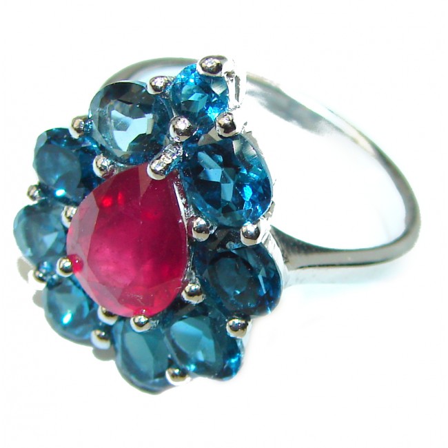 Authentic Ruby London Blue Topaz .925 Sterling Silver Ring size 6 3/4